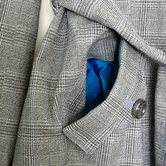 Custo Barcelona Vintage Plaid Double Breasted Belted Coat Embroidered Size 10 - Picture 8 of 16